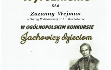 wyr&oacute;żnienie Zuzanna Wejman