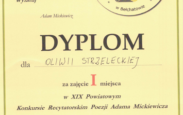 Dyplom Oliwia Strzelecka