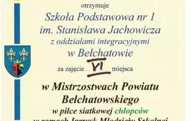 Dyplom piłka siatkowa