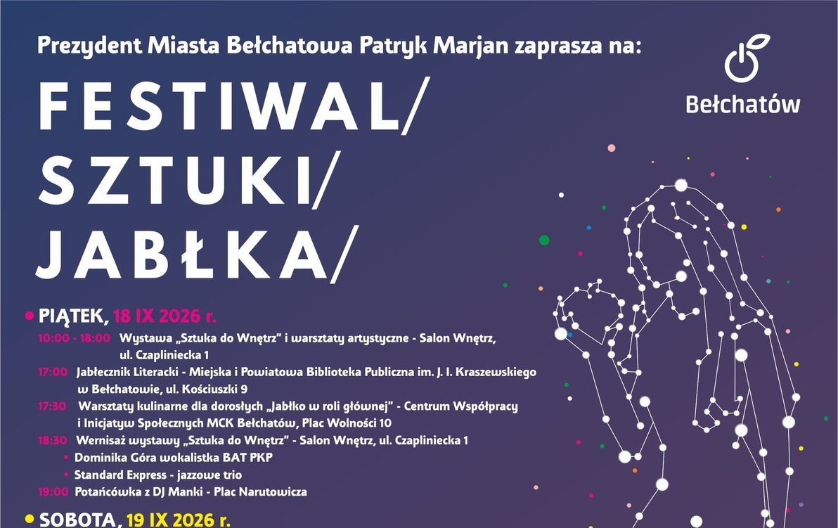 ZAPROSZENIE NA FESTIWAL SZTUKI JABŁKA
