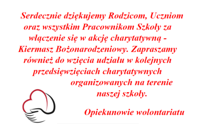 Zdjęcie do Podziękowania za kiermasz bożonarodzeniowy