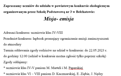 Zdjęcie do KONKURS EKOLOGICZNY
