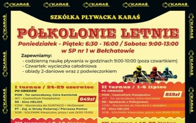 Zdjęcie do Oferta kolonijna Szk&oacute;łka Pływacka KARAŚ