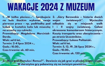 Zdjęcie do WAKACJE W MUZEUM 2024
