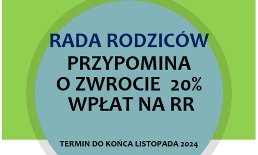 Zdjęcie do Zwrot 20% wpłat na Radę Rodzic&oacute;w 